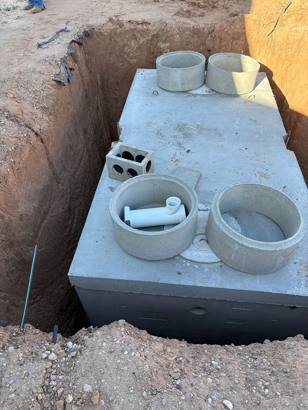 Project is halfway through installation. Next, plumbing will be completed, and concrete risers will be added as the final touch.