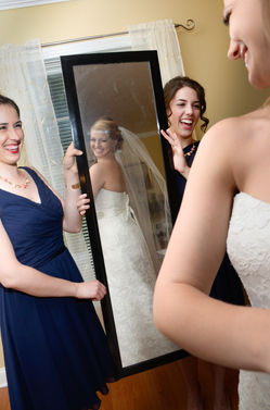 bridesmaids and bride 