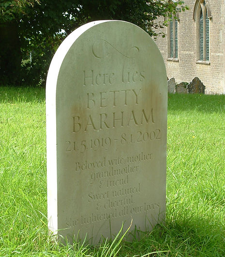Portland Headstone, Hand carved lettering