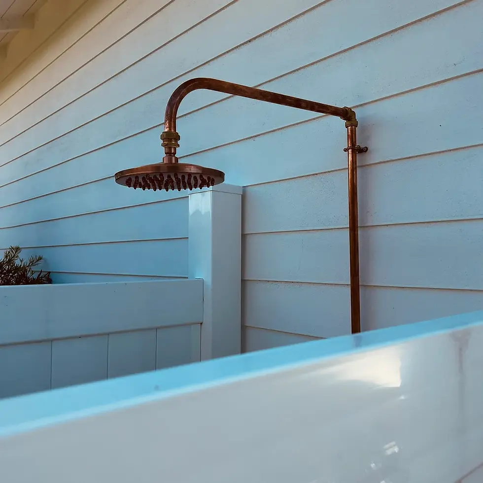 Miniatura: copper shower arm with 8" rainfall shower head