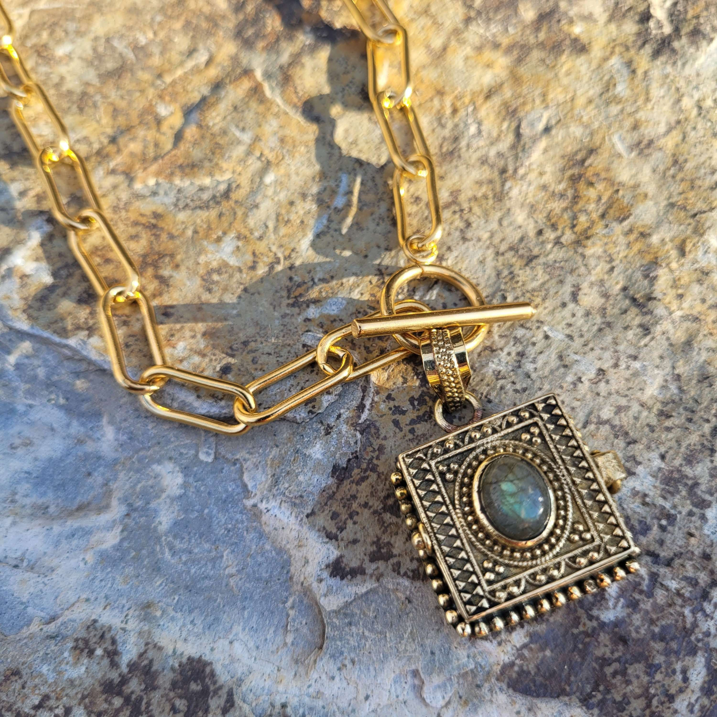 Labradorite locket