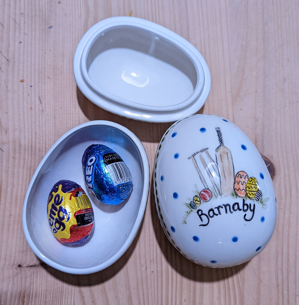 Thumbnail: Personalised hand painted egg pots