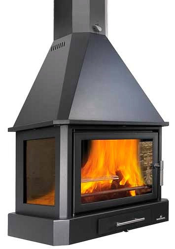 Miniature : Poêle a Bois Avec Cheminée Suspendue