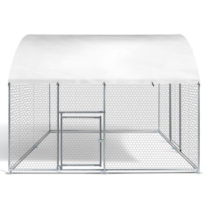 Miniature : Enclos poulailler dôme 7,5 m² parc grillagé 3 x 2,5 M avec porte latérale