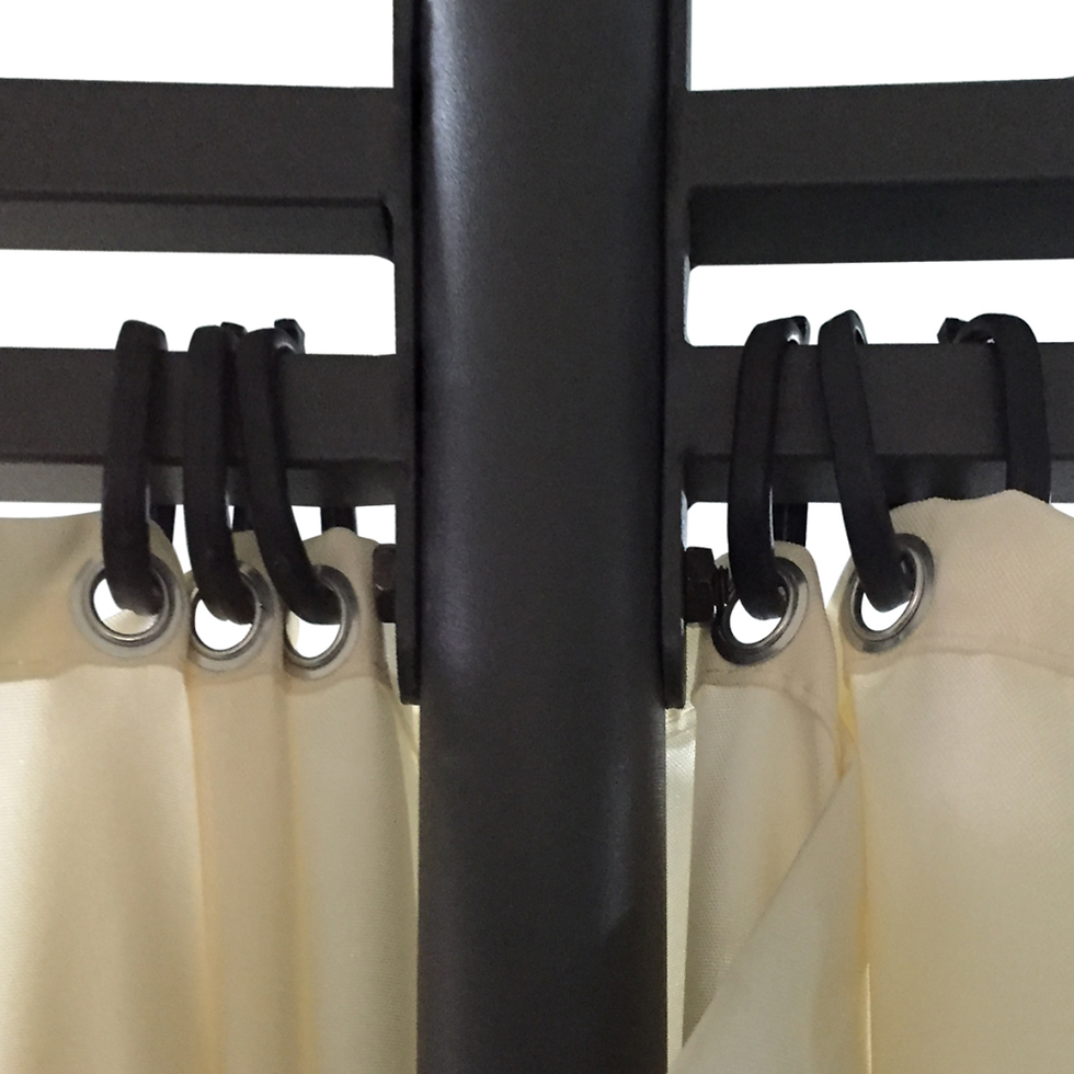 Miniature : Pergola Ronde avec Rideaux 3,5 x 2,7 m