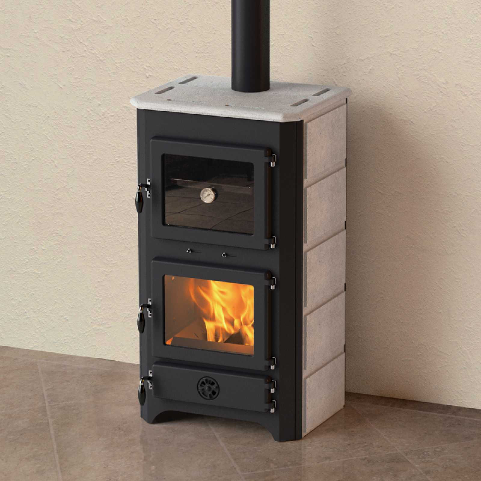 Poêle à Bois Bouilleur Thermo 19 Kw Bois-Charbon