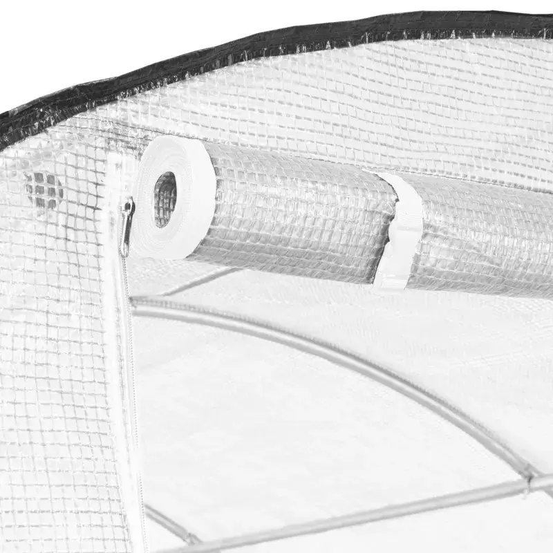 Miniature : Serre tunnel de jardin 12M² blanche relevable avec moustiquaire