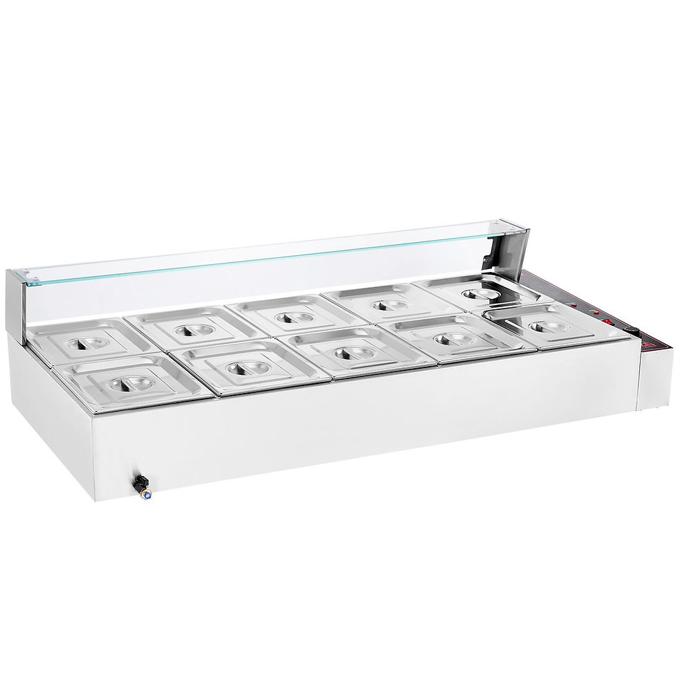 Miniature : Bain-Marie Électrique 10 Bacs de 7,6 L Écran en Verre