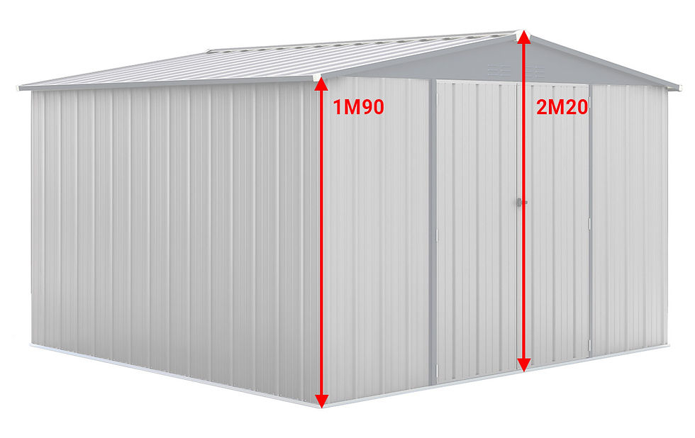 Miniature : Abri de jardin métal 12.09m² Avec Porte de 1m 89 | Kit d'ancrage sol dur