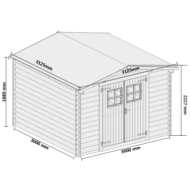 Miniature : Abri de Jardin 3m sur 3m