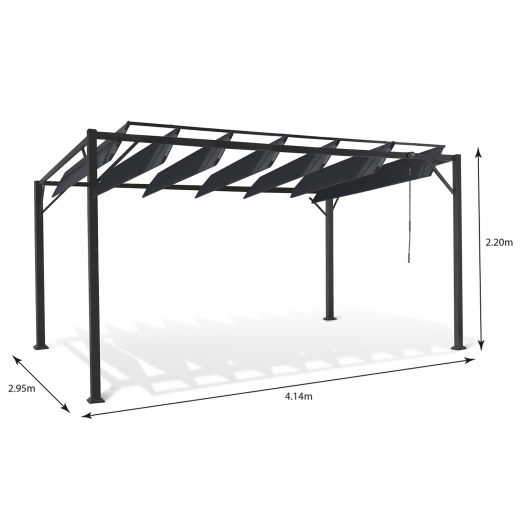 Miniature : Pergola édition luxe lames orientables 3 x 3 M et 4 stores gris anthracite