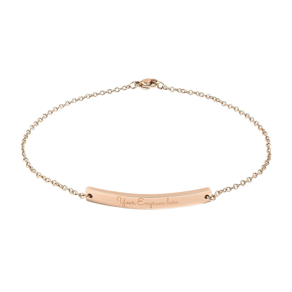 Rose gold chain bracelet with bar