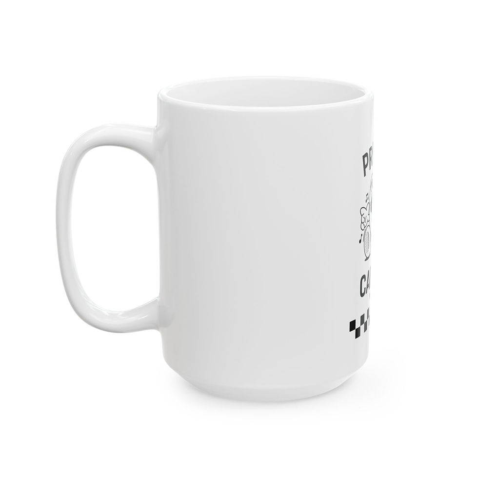 Thumbnail: White ceramic mug with faint design