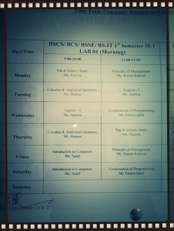 Time table