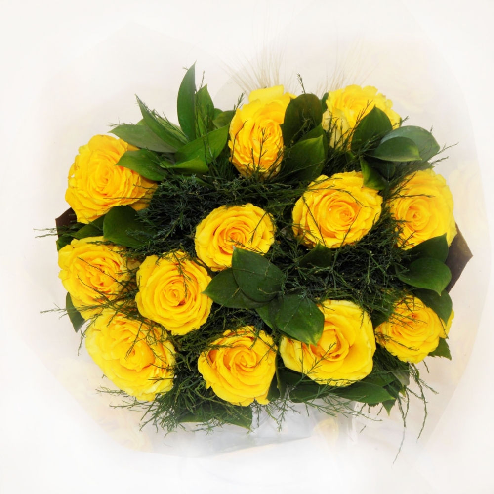 Buquê Dozen Rosas Amarelas