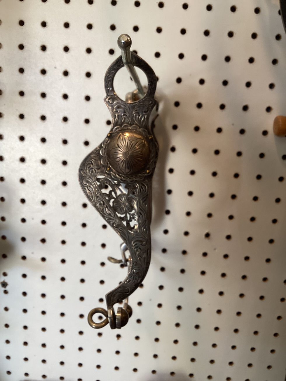 5" Unmarked Filigree Show Bit, large copper mouth w/roller