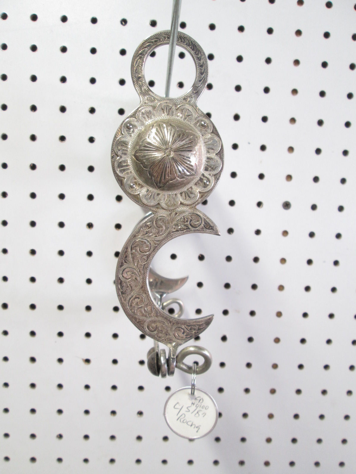 4.5/8" ROCHA  Unpolished  engraved, Sterling - 458ROCHABIT1