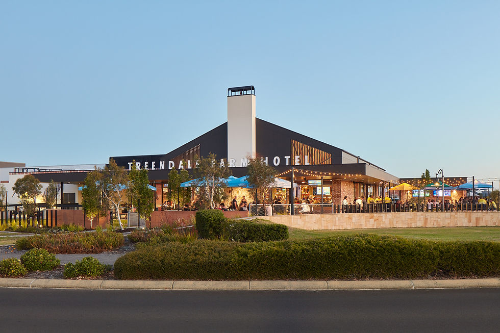 Treendale Farm Hotel architecture design of the landscape and facade of the hotel