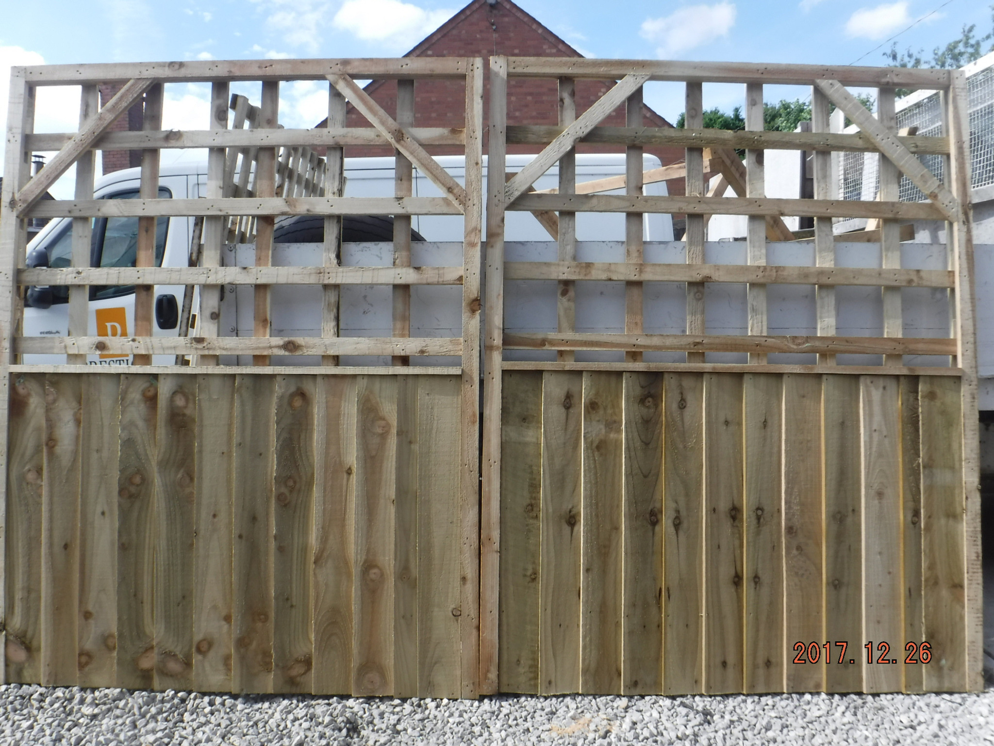 10 ft wide by 6 ft high trellis gates