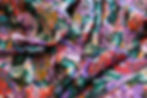 wool challis purple and red floral fabric swirled