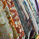 Soft cotton fabrics on display in store