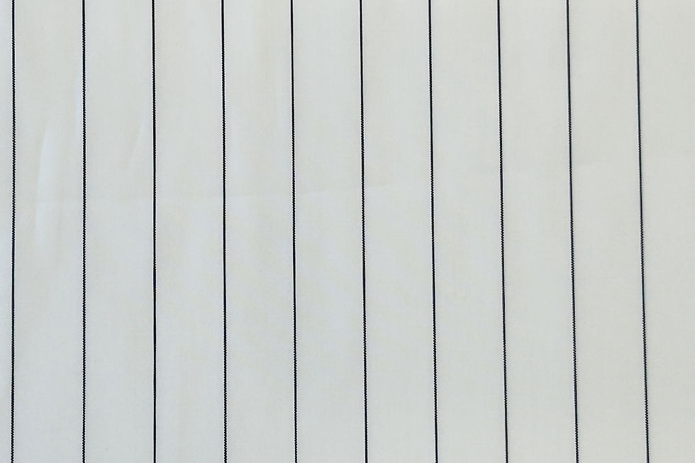 white and black pinstripe fabric closeup