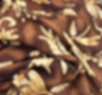 swirled fabric in brown and gold