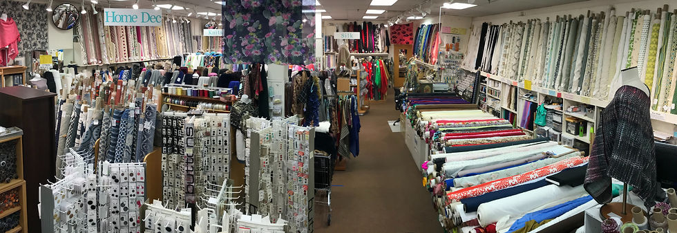 Our brick and mortar store with all the fabrics for home and clothing, plus so much more!