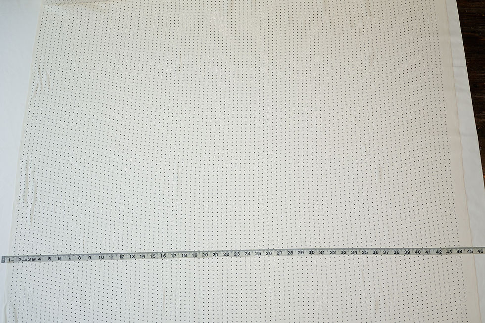Thumbnail: silk chiffon dot fabric flat with a tape measure