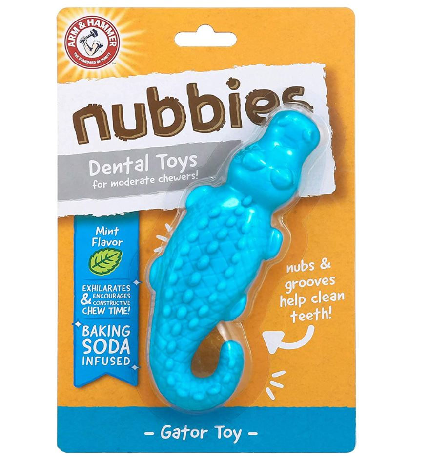 צעצוע לעיסה תנין בטעם מנטה 15 ס"מ | Arm & Hammer: Nubbies Gator Dental Toy for D