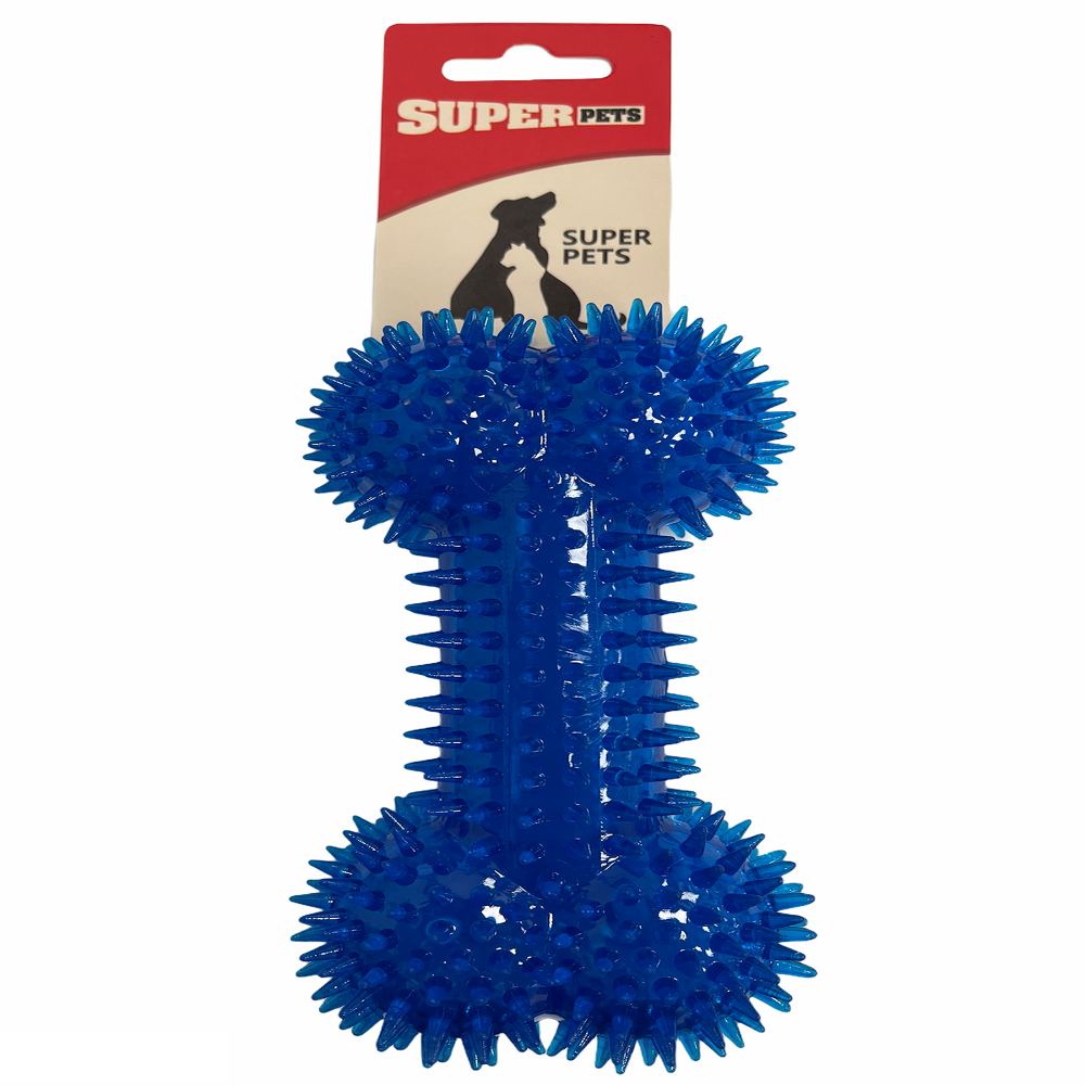 צעצוע עצם מצפצפת עם בליטות עיסוי וניקוי שיניים לכלב 17X9X5 ס"מ סופר פטס