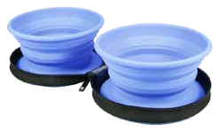 תמונה ממוזערת: Kiwi Walker Travel Slowfeeder Double Bowl קיווי קערת סיליקון כפולה לכלבים מתקפלת