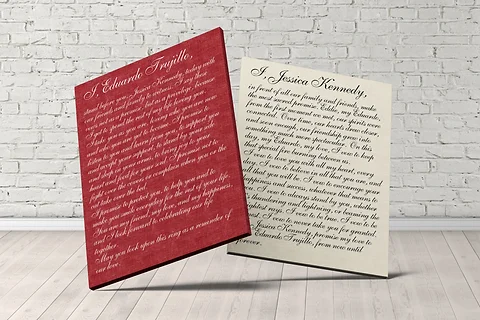 Your Own Wedding Vows Printed On Cotton Canvas Website