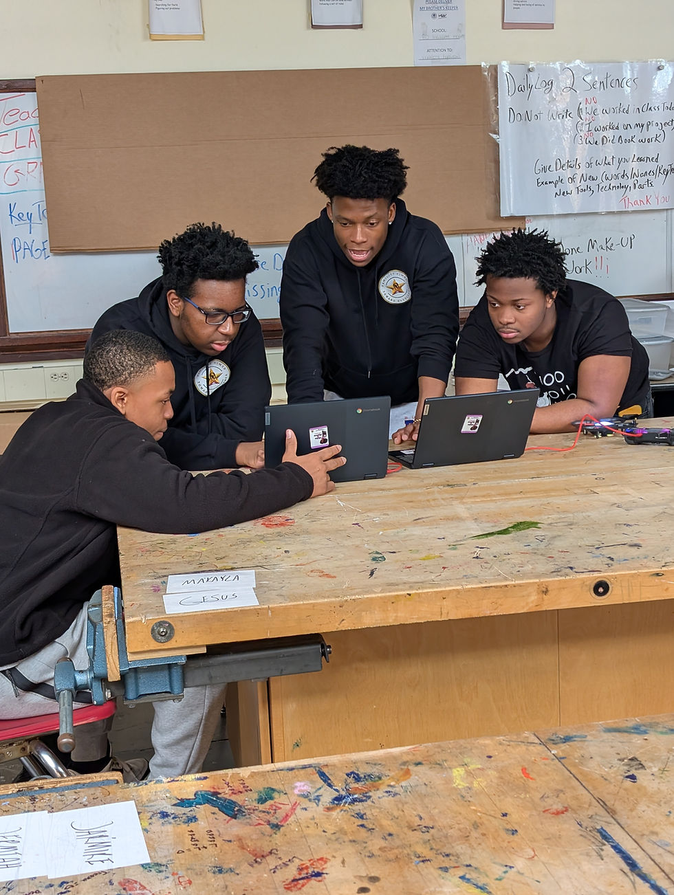Student Mentors learning and collaborating
