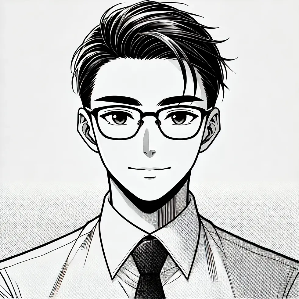 DALL·E 2025-10-09 16.51.00 - A black and white anime-style cartoon portrait of a Chinese m