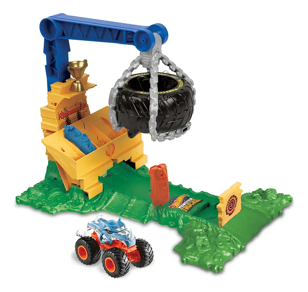 Miniatura: Hot Wheels Monster Trucks Pista De Juguete Reto En La Selva Multicolor