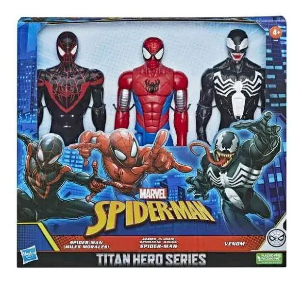 Miniatura: Set De Figuras Spiderman Titan Hero Series Venom Miles 3 Pcs