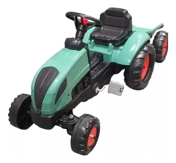 Miniatura: Tractor De Pedales Falk Para Niños Montable Color Verde + Remolque