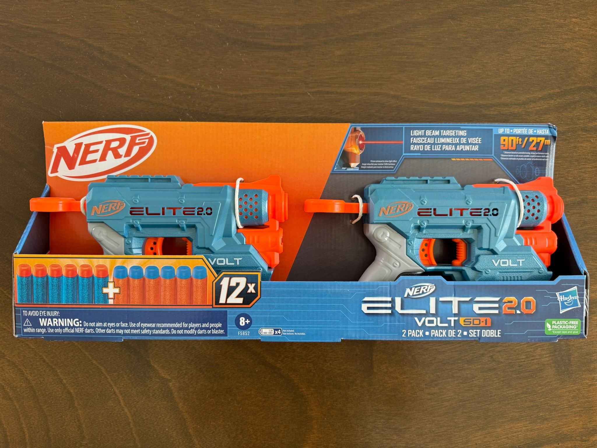 Lanzadores Nerf Elite Sd-1 De 2.0 Voltios, 2 Lanzadores