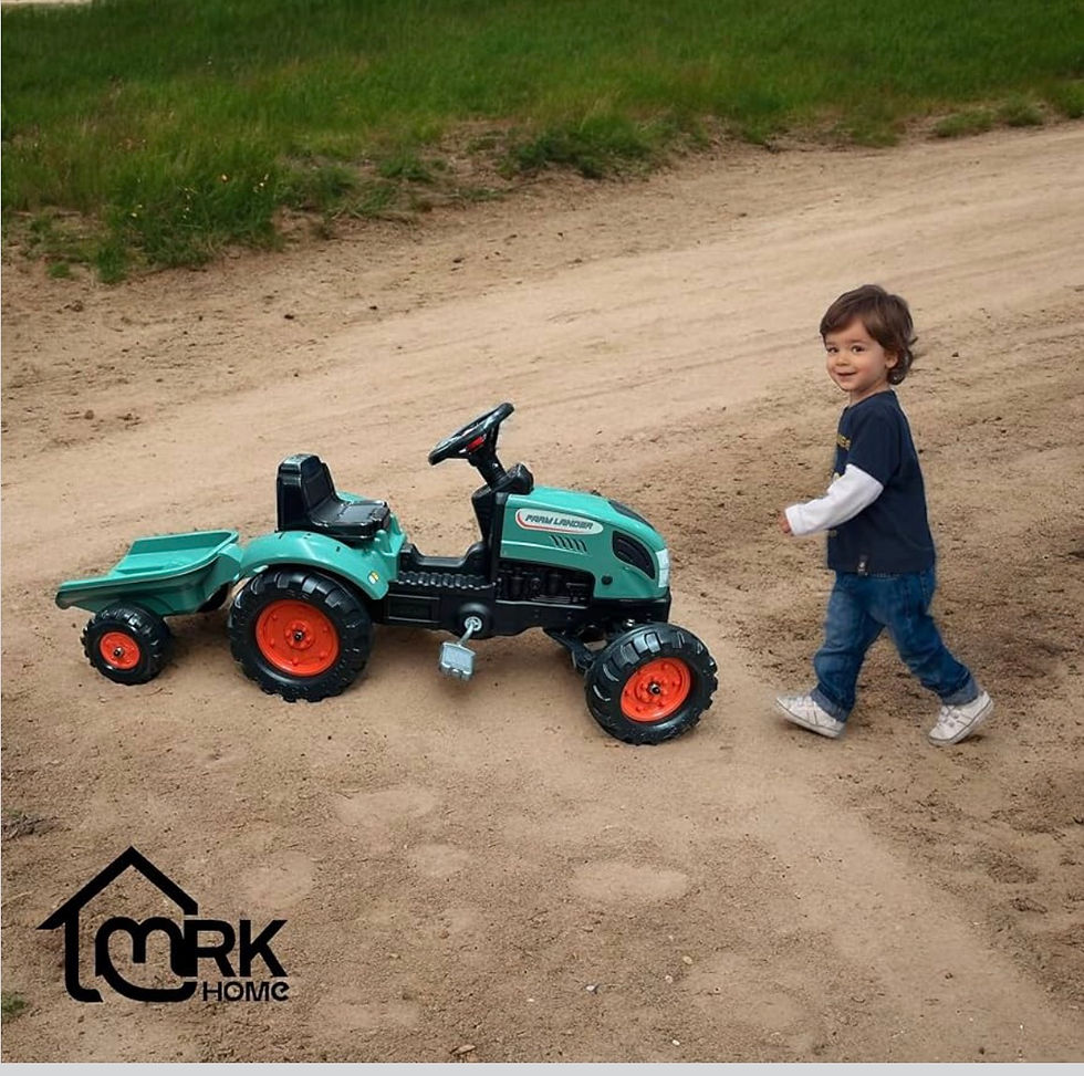 Miniatura: Tractor De Pedales Falk Para Niños Montable Color Verde + Remolque