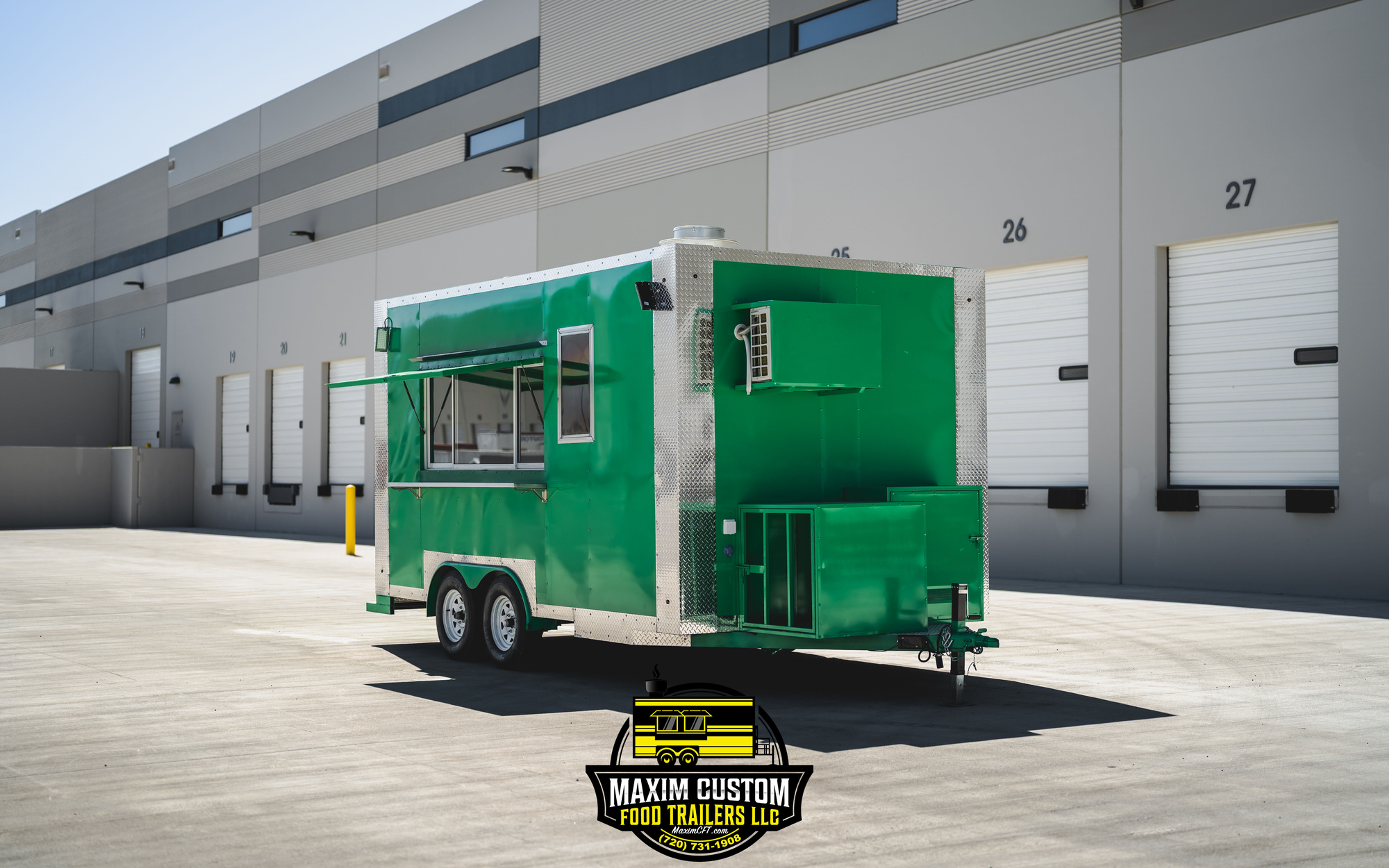 16 Ft. Green MAXIM Food Trailer