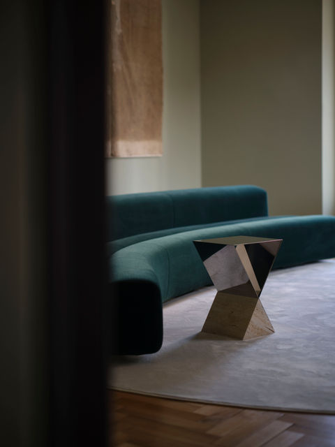 rock steady coffeetable in a living room in front of a sofa
