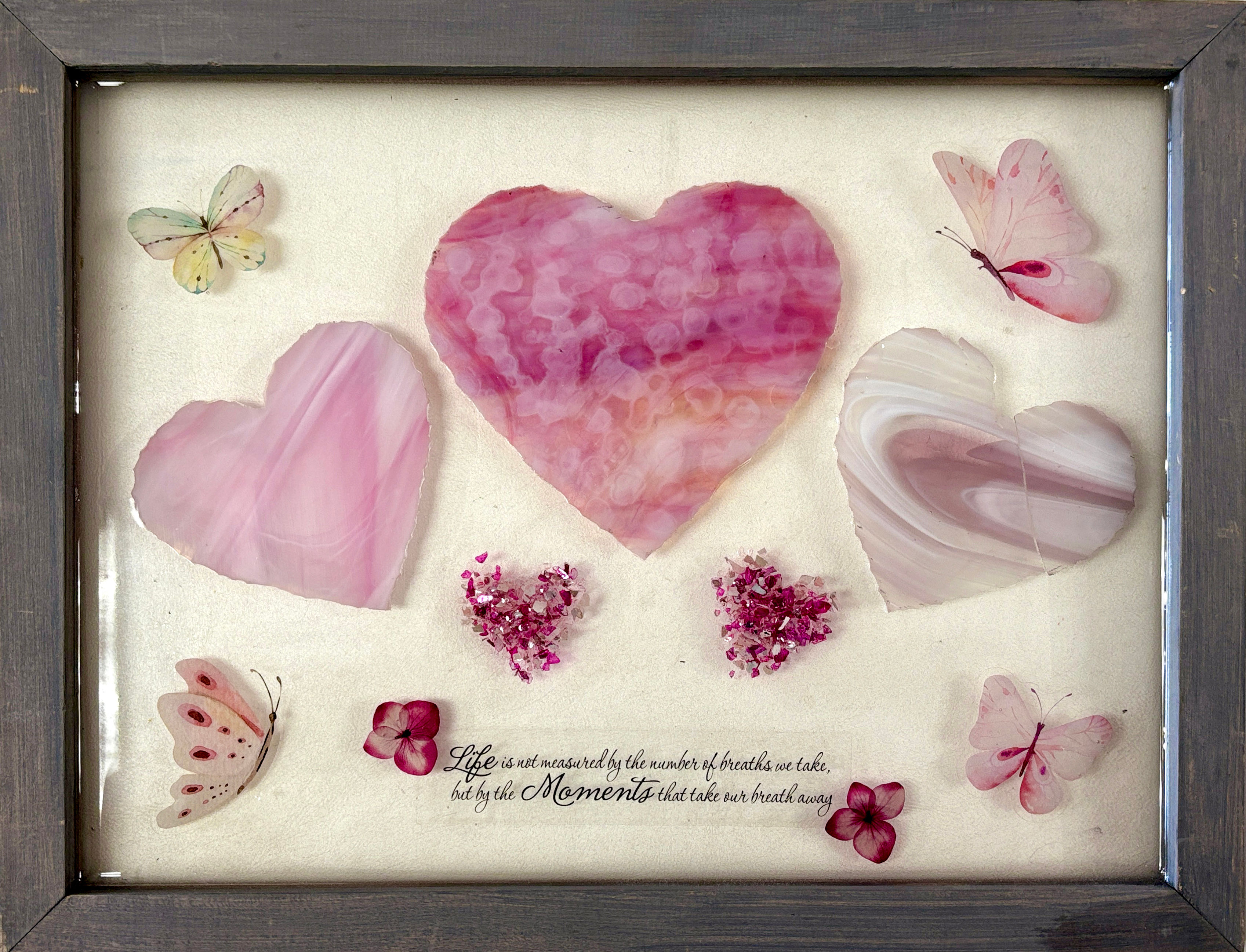11x14 Hearts Glass Wall Art