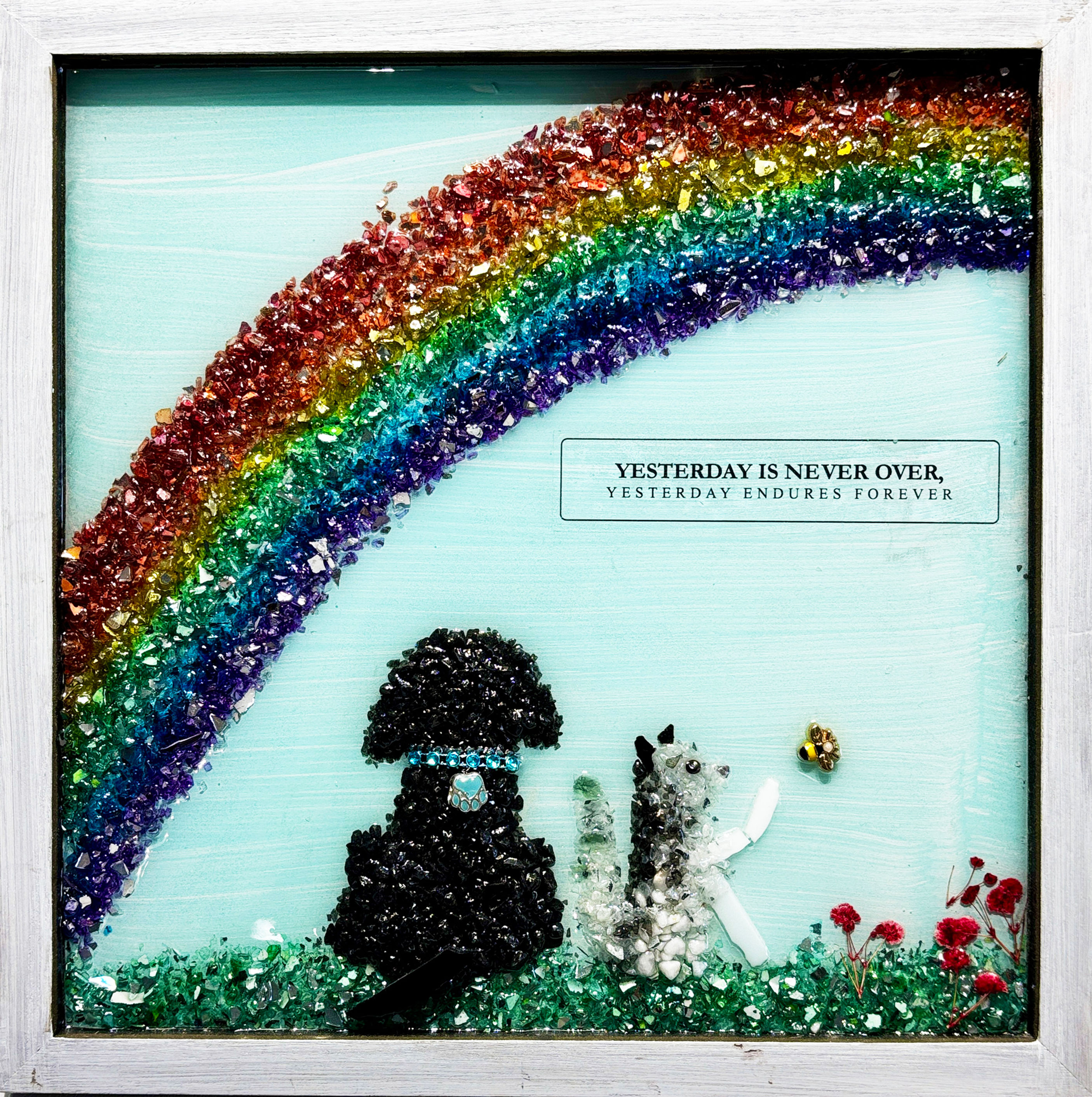 12x12 Rainbow Dog Glass Wall Art