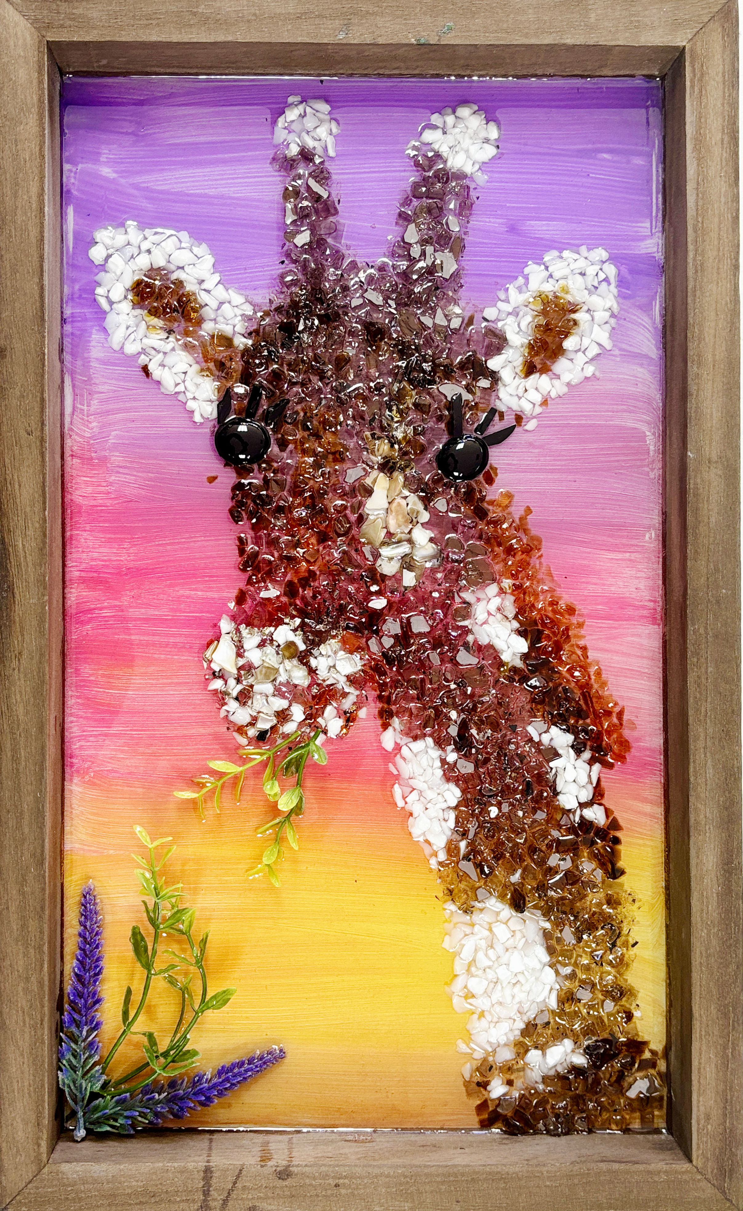 12x20 Giraffe Glass Wall Art