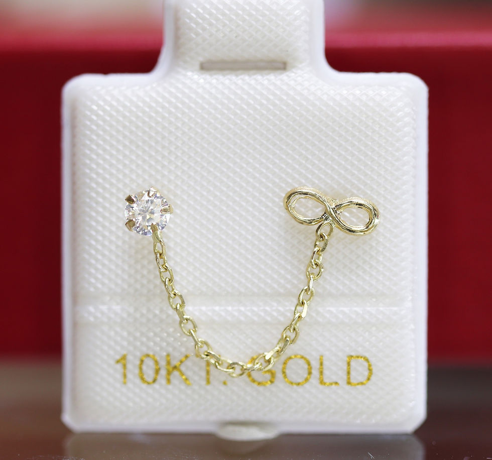 Miniatura: BOC392 Broquel Oro 10k infinito zirconia y cadenita (Pieza)