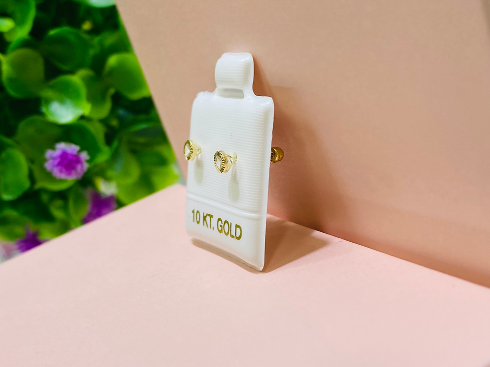 Miniatura: BOC11Blanco Broquel Oro 10K Bisel diamantado 3mm