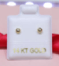 BOL1034 Broquel Oro 14k Hongo #00 diamantado 2.5mm