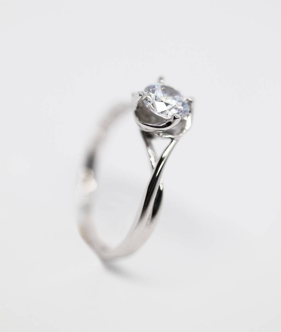 Miniatura: RS03199-Anillo Solitario Plata .925 baño Rodio