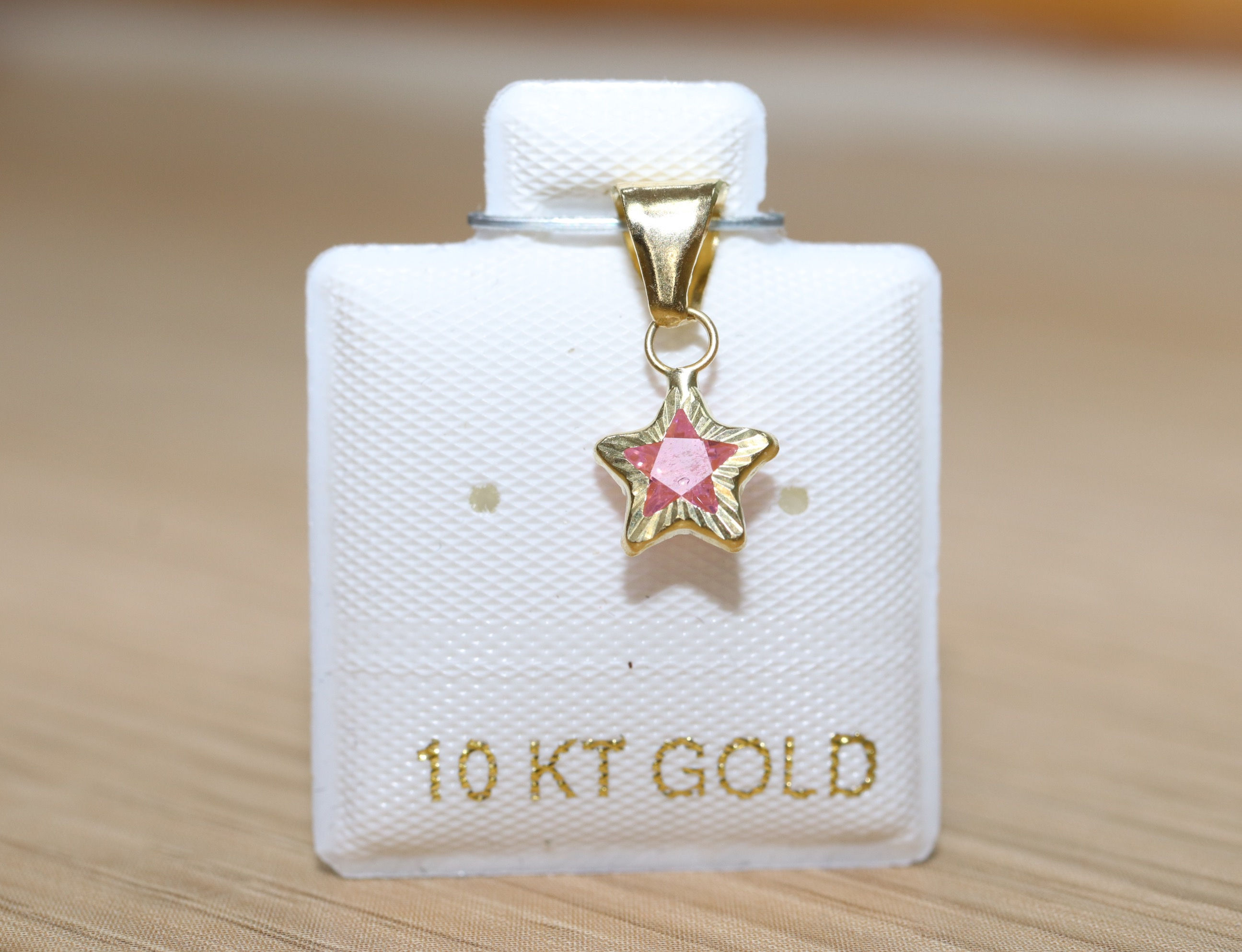 BOC76DRS Mini dije Oro 10k Estrellita zirconia Rosa